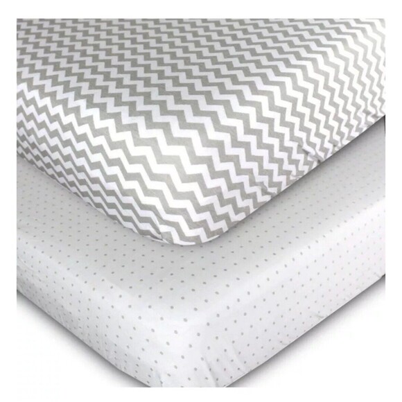 2 pack Universal Fit Crib Sheets - 100% Natural Soft Jersey Knit Cotton - Picture 1 of 6